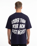 Louder Navy back text