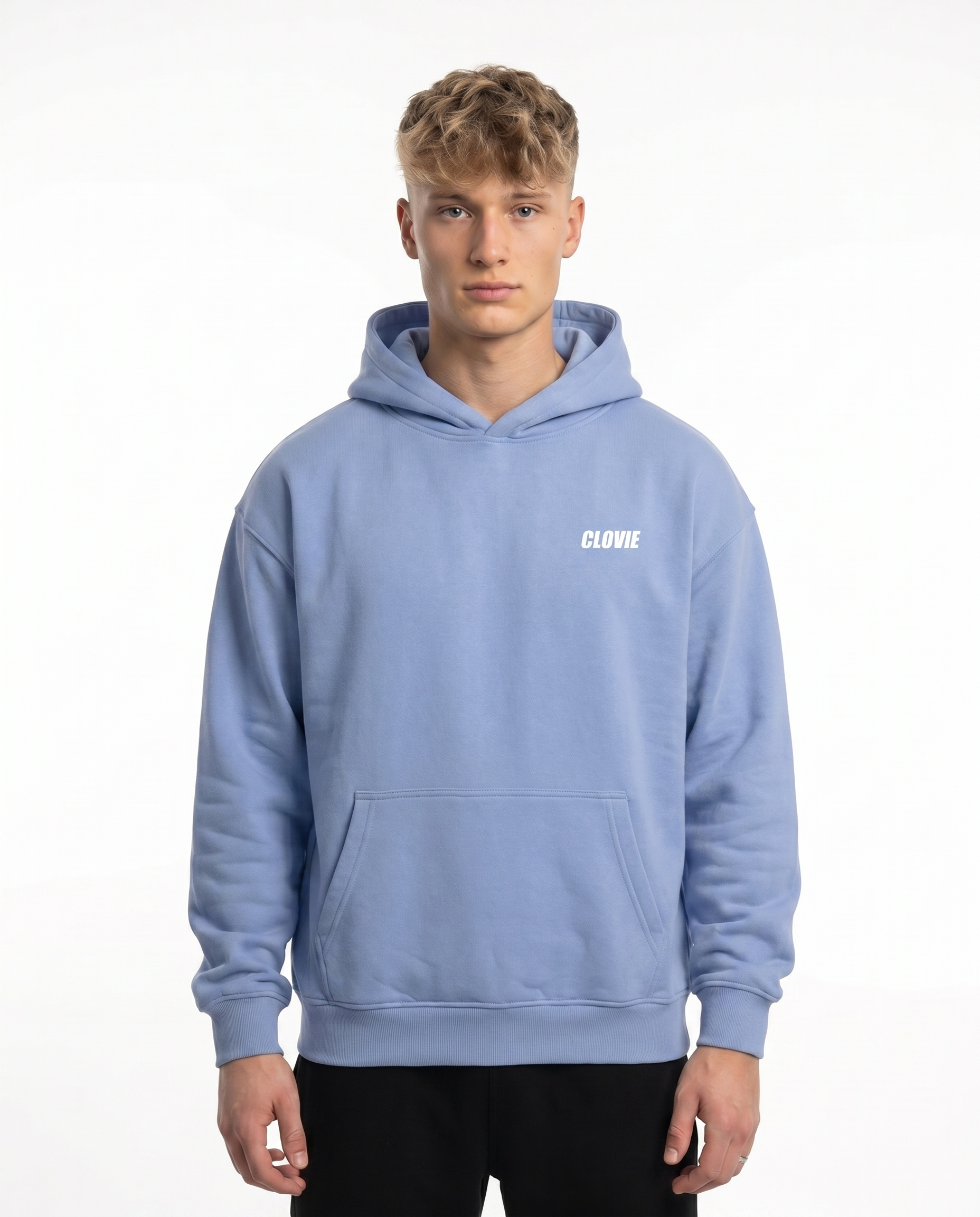 Mercedes-AMG GT Oversized Hoodie Powder Blue - model front
