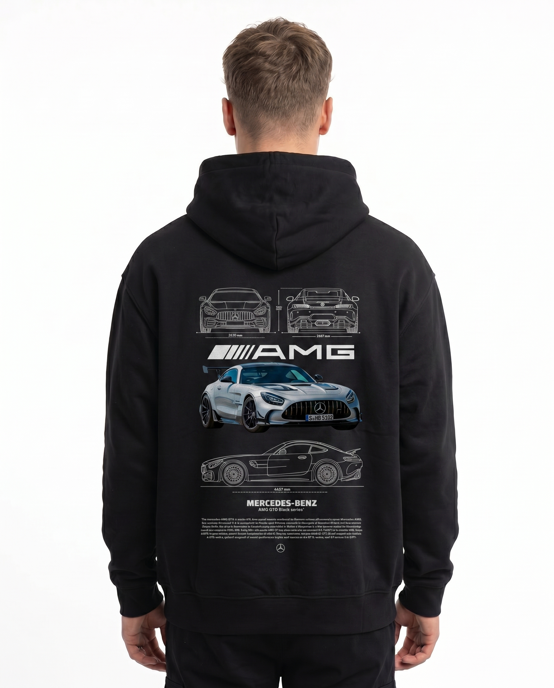 Mercedes-AMG GT Hoodie Jet Black - model back print