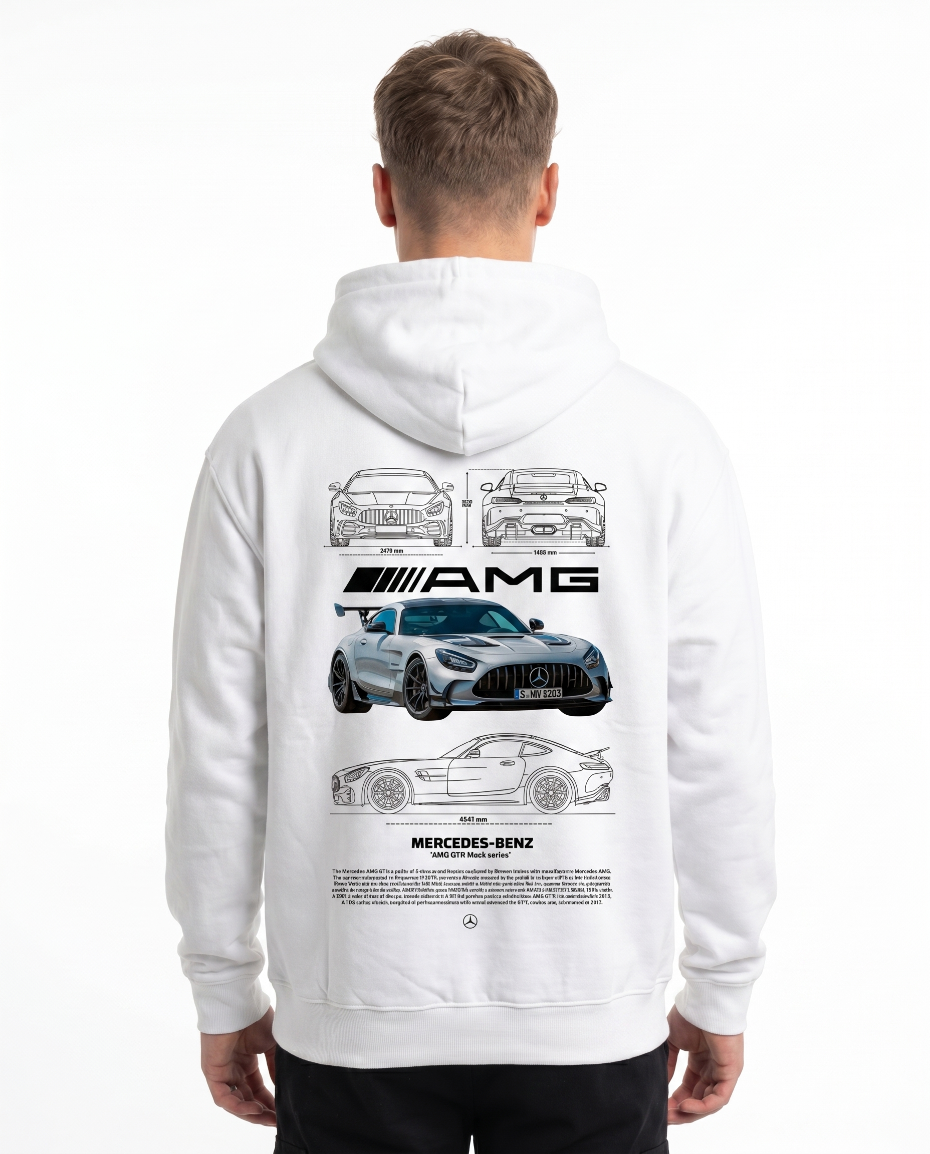 Mercedes-AMG GT Hoodie Arctic White - model back print