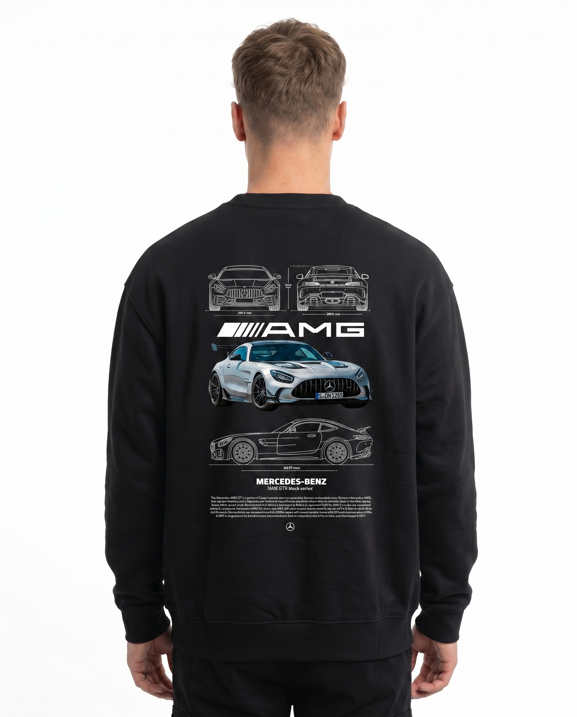 Mercedes-AMG GT Sweater Black Pure - model back print