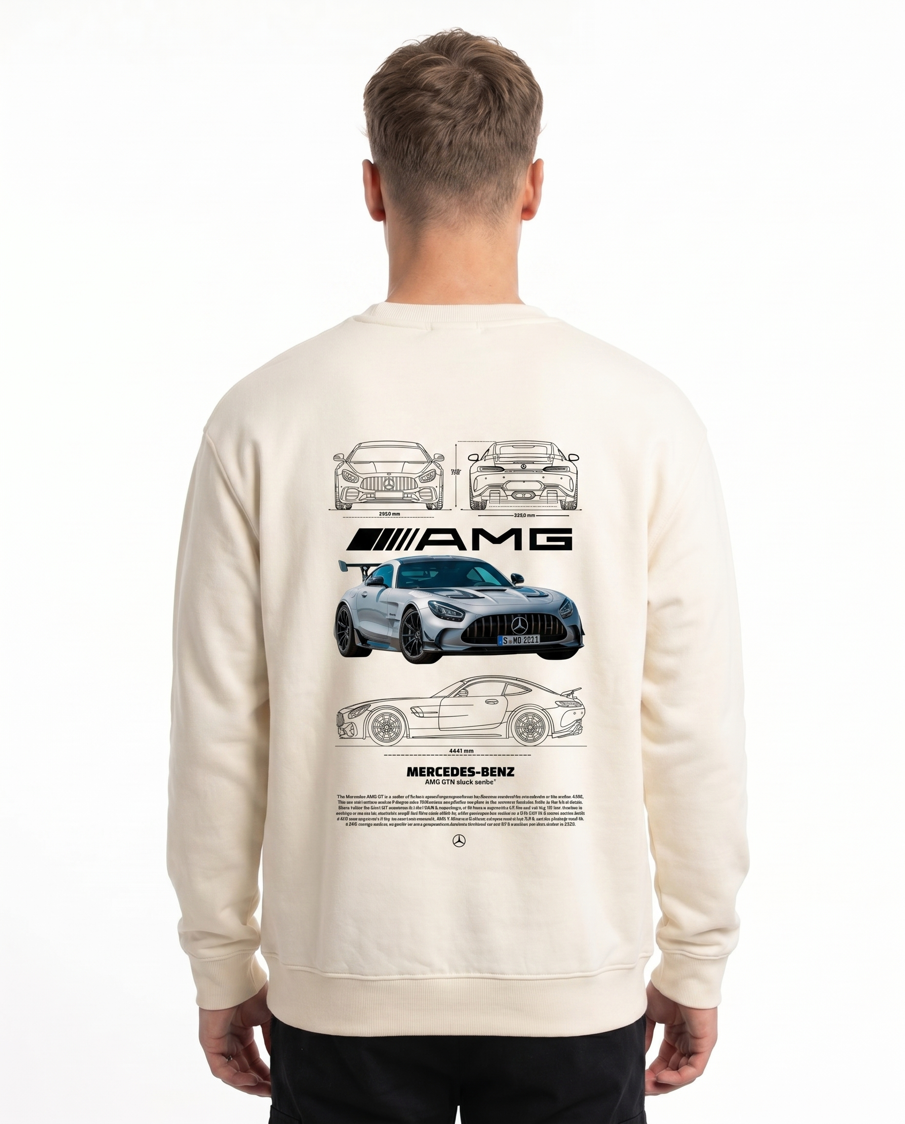 Mercedes-AMG GT Sweater Off White - model back print