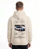 BMW CSL 3.0 Oversized Hoodie White Sand - model back print