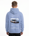 BMW CSL 3.0 Oversized Hoodie Powder Blue - model back print
