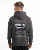 BMW CSL 3.0 Hoodie Charcoal Heather - model back print