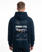 BMW CSL 3.0 Hoodie New French Navy - model back print