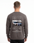 BMW CSL 3.0 Sweater Asphalt - model back print