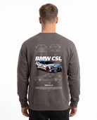 BMW CSL 3.0 Sweater Asphalt - model back print