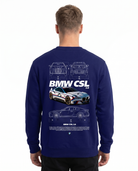 BMW CSL 3.0 Sweater Navy Blue - model back print