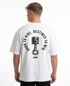 Born to ride Oversized Tee White - model back print