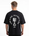 Born to ride Oversized Tee Black Rueckansicht - CLOVIE Streetwear
