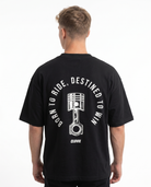 Born to ride Oversized Tee Black Rueckansicht - CLOVIE Streetwear