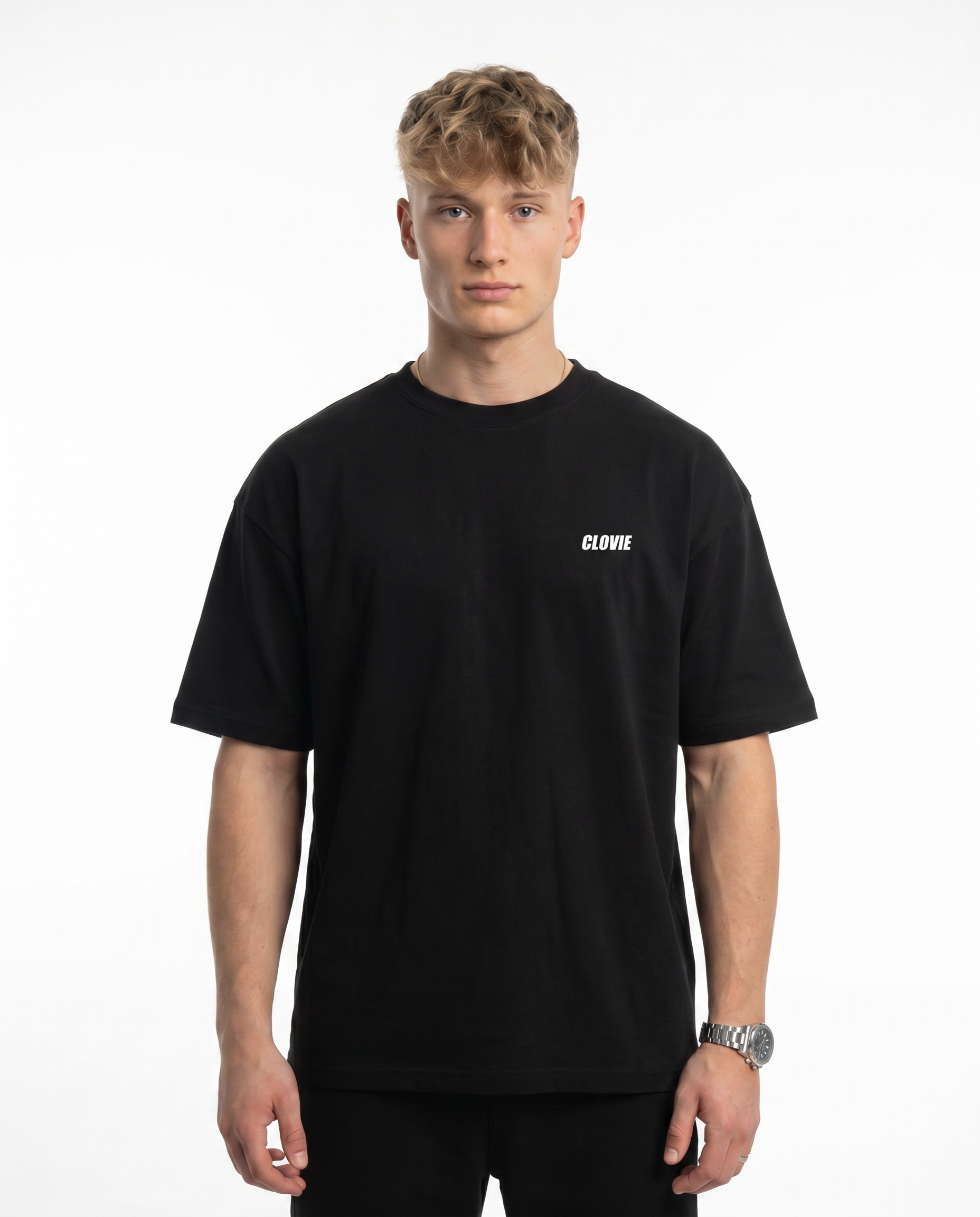 Born to ride Oversized Tee Black Vorderansicht - CLOVIE Streetwear