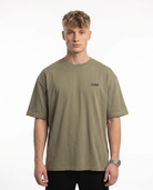Born to ride Oversized Tee Khaki Vorderansicht - CLOVIE Streetwear