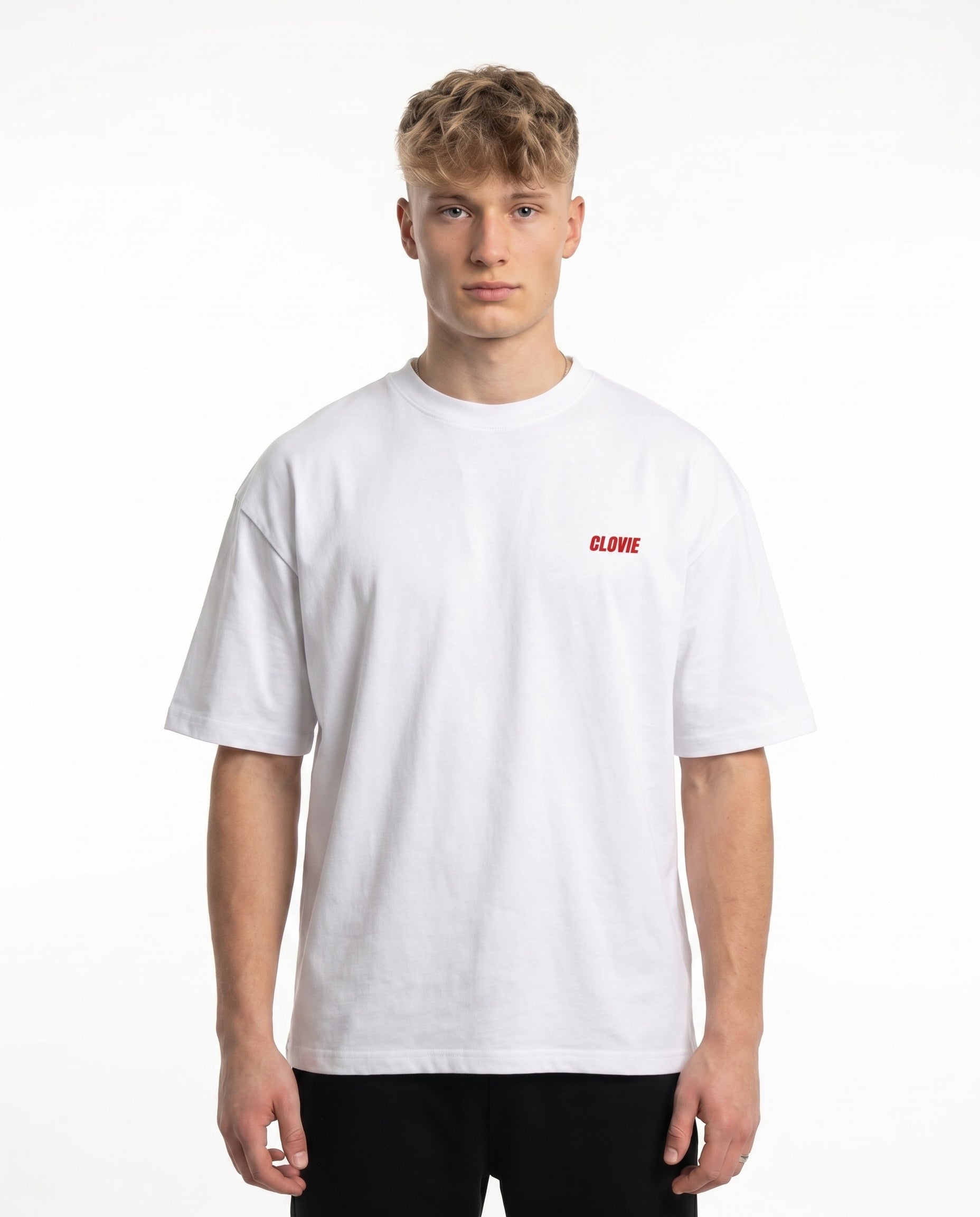 Hot girls love motorcycles Oversized Tee White - model front logo
