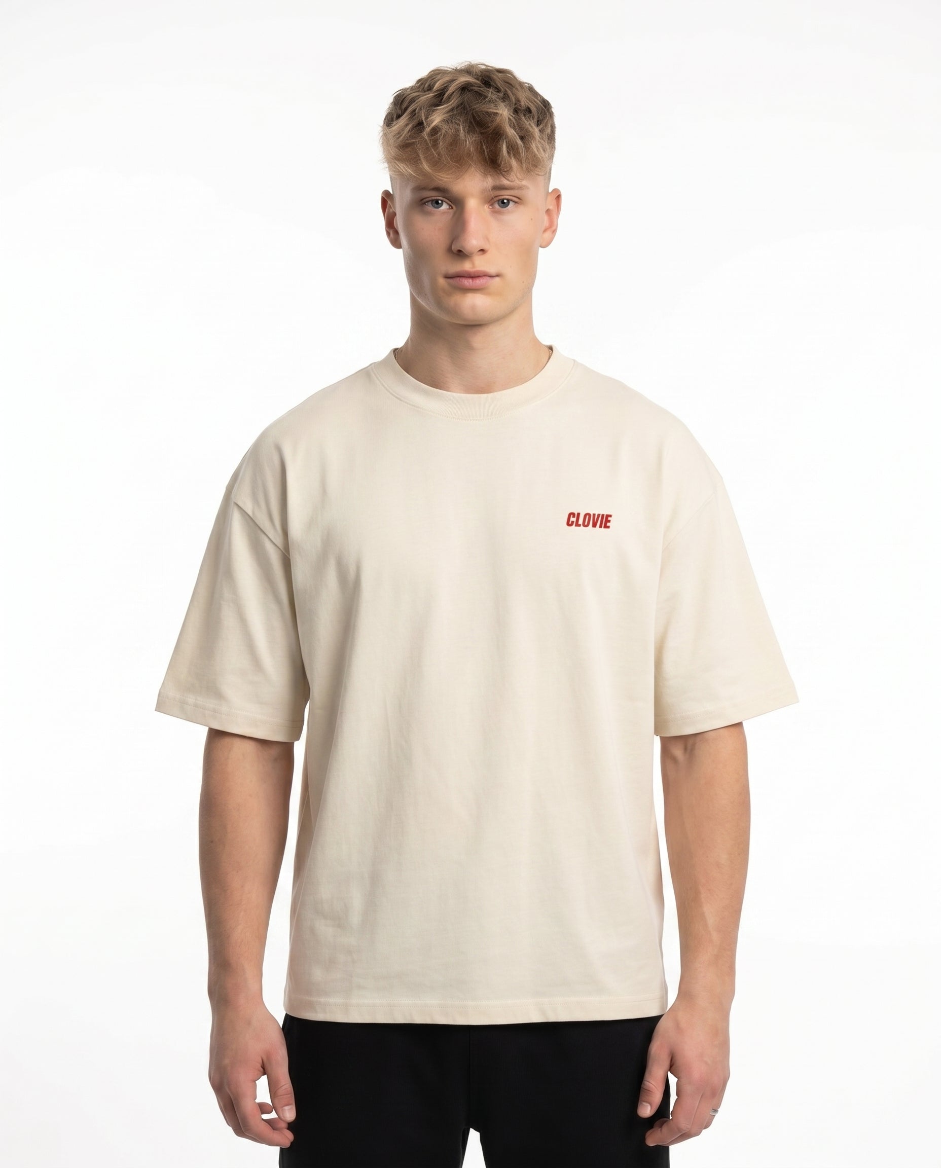Hot girls love motorcycles Oversized Tee Natural Raw Vorderansicht - CLOVIE Streetwear