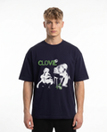 Lost dream Oversized Tee Navy Vorderansicht - CLOVIE Streetwear