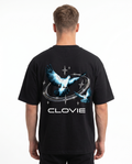 Bird universum Oversized Tee Schwarz Rueckansicht - CLOVIE Streetwear