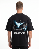Bird universum Oversized Tee Schwarz Rueckansicht - CLOVIE Streetwear