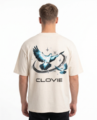 Bird universum Oversized Tee Natural Raw Rueckansicht - CLOVIE Streetwear