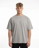 Bird universum Oversized Tee Washed Grey Vorderansicht - CLOVIE Streetwear