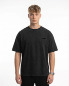 Loving yourself washed Oversized Tee Black Vorderansicht - CLOVIE Streetwear