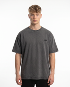 Loving yourself washed Oversized Tee Asphalt Vorderansicht - CLOVIE Streetwear