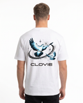 Bird universum Standard Tee Weiss Rueckansicht - CLOVIE Streetwear