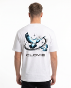 Bird universum Standard Tee Weiss Rueckansicht - CLOVIE Streetwear