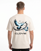 Bird universum Standard Tee Natural Raw Rueckansicht - CLOVIE Streetwear