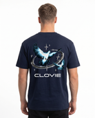 Bird universum Standard Tee French Navy Rueckansicht - CLOVIE Streetwear