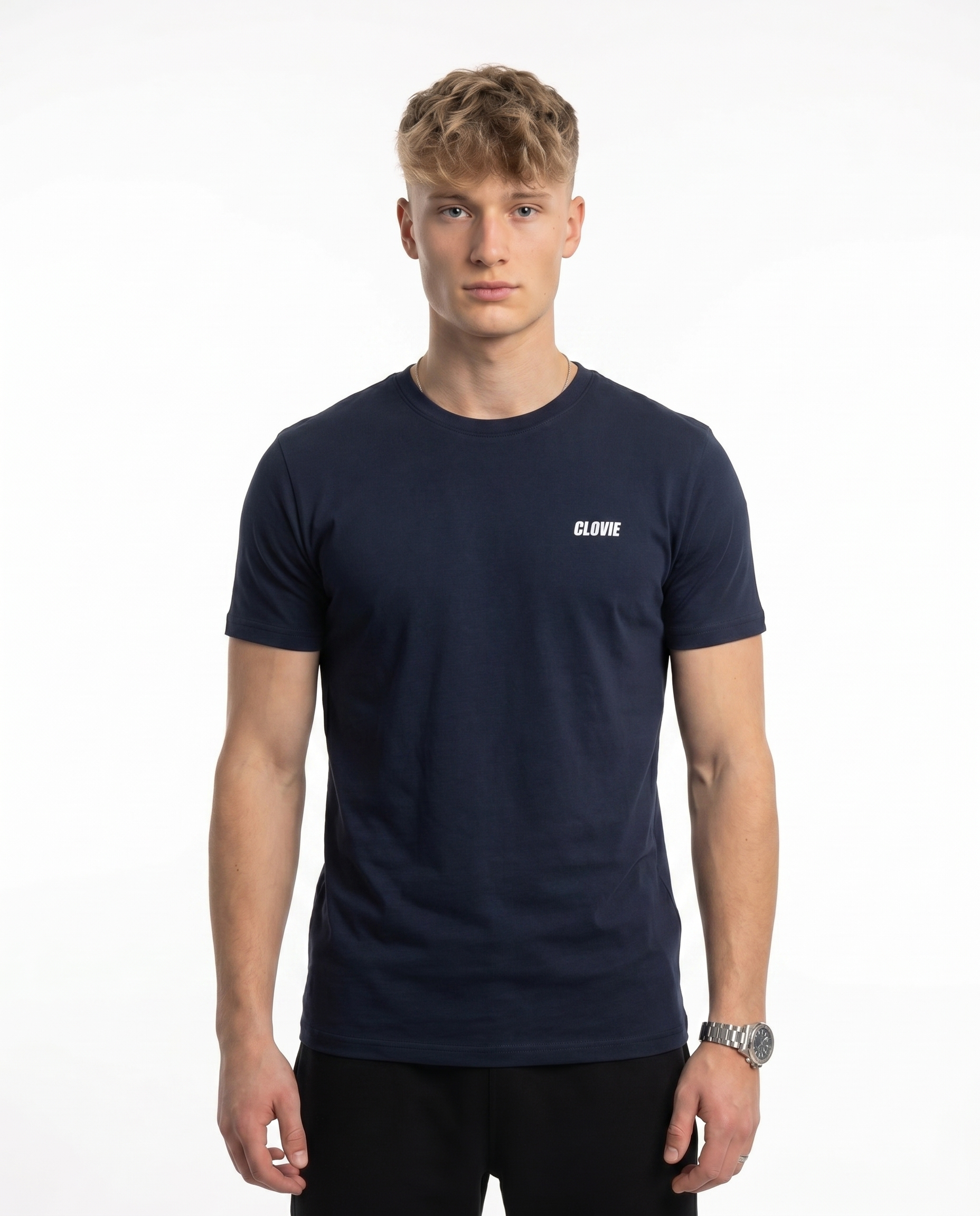 Bird universum Standard Tee French Navy Vorderansicht - CLOVIE Streetwear