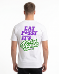 Eat p*ssy it's vegan Oversized Tee White - model back print (reused from Standard Tee)