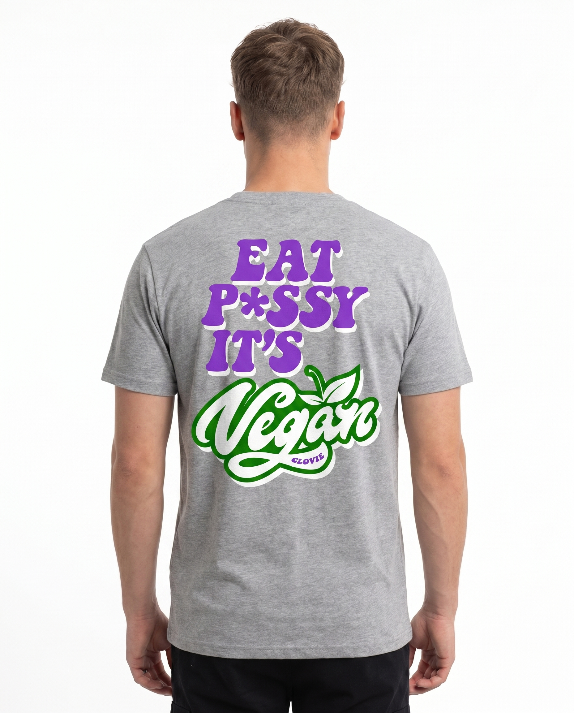Eat pssy vegan Standard Tee Sport Grey Heather Rueckansicht