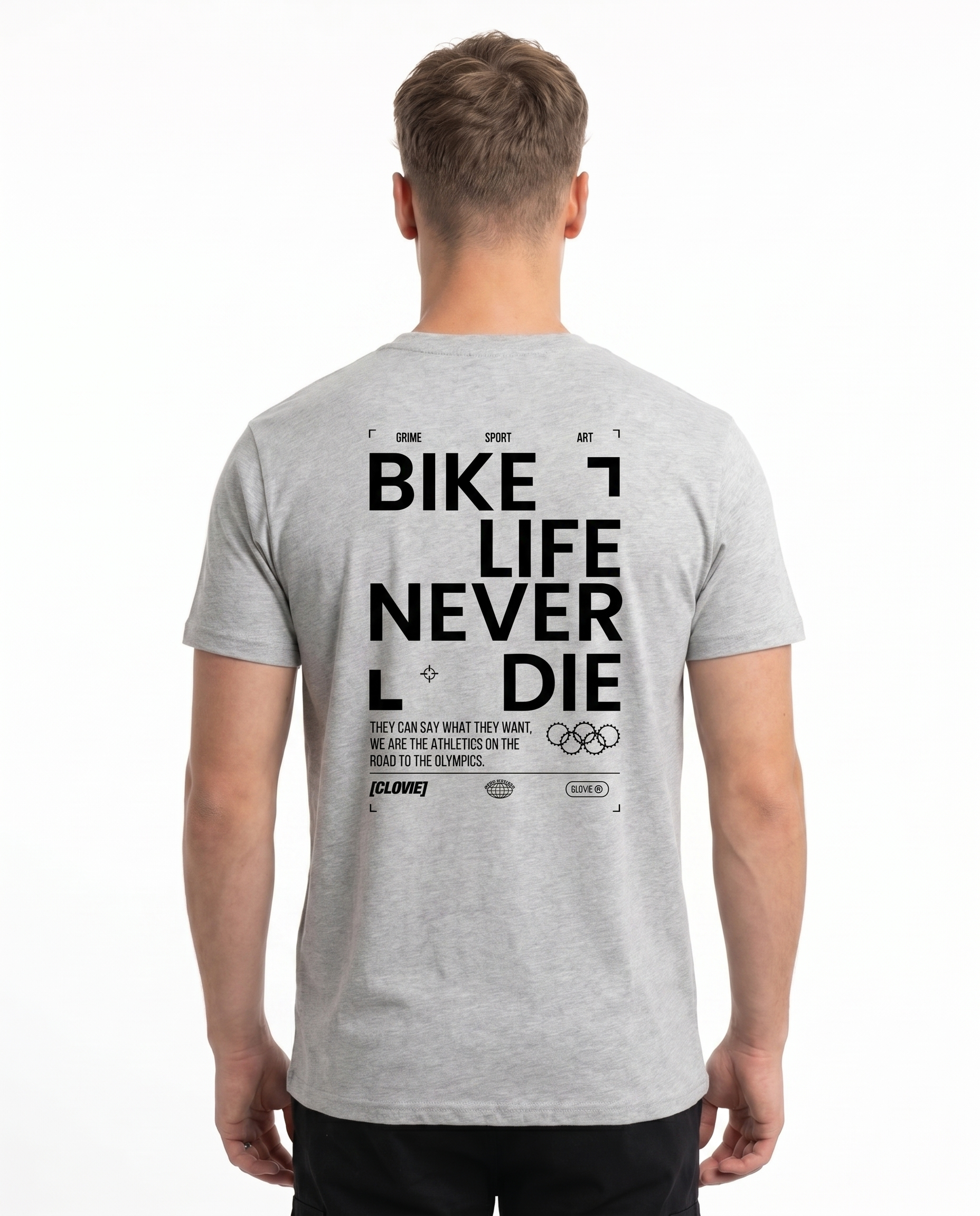 Bike life Standard Tee Heather Grey Rueckansicht