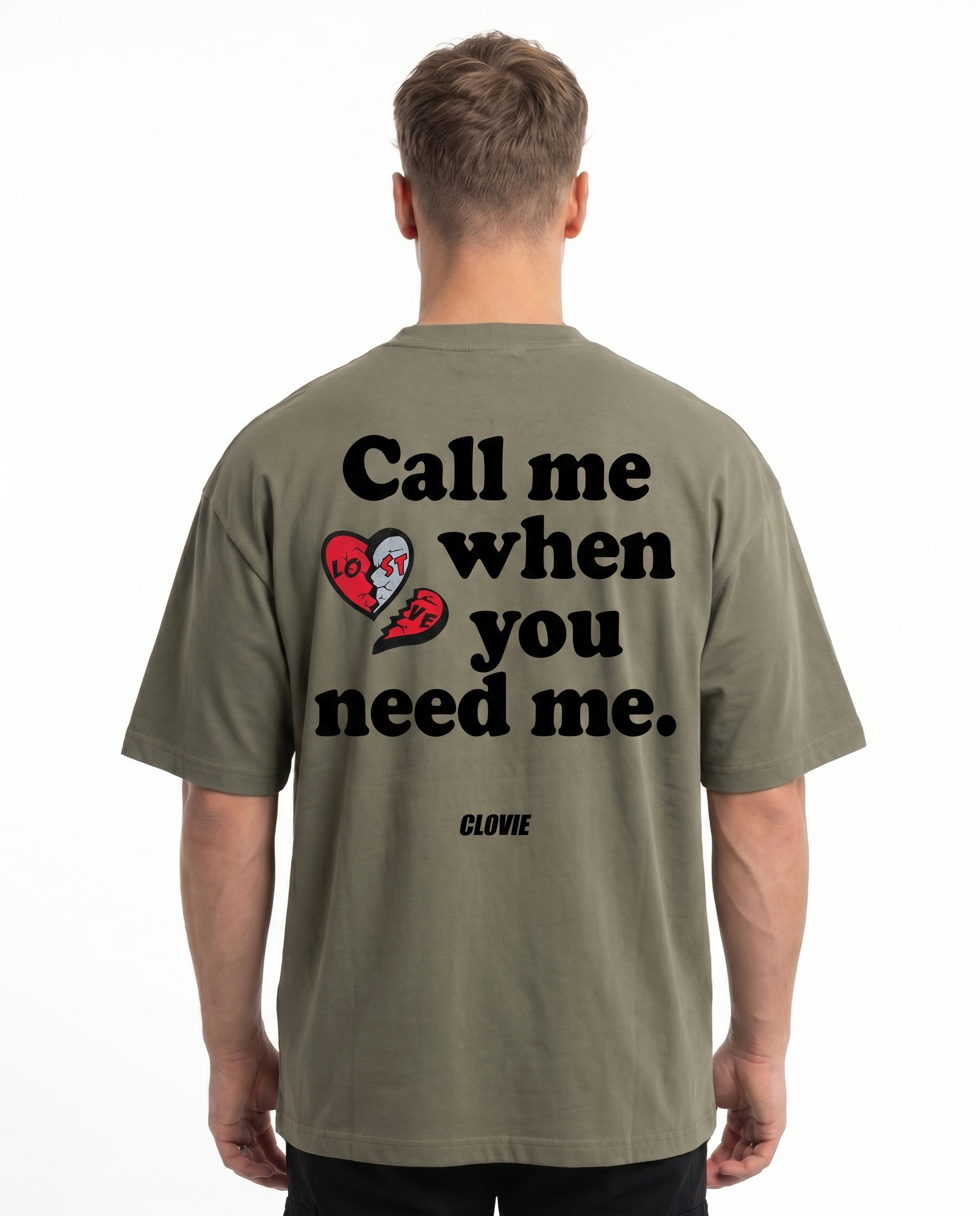Call me when you need me OVS Khaki Rueckseite