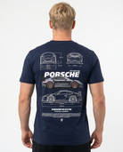 Porsche 911 GT3 RS Standard Tee French Navy Rueckansicht