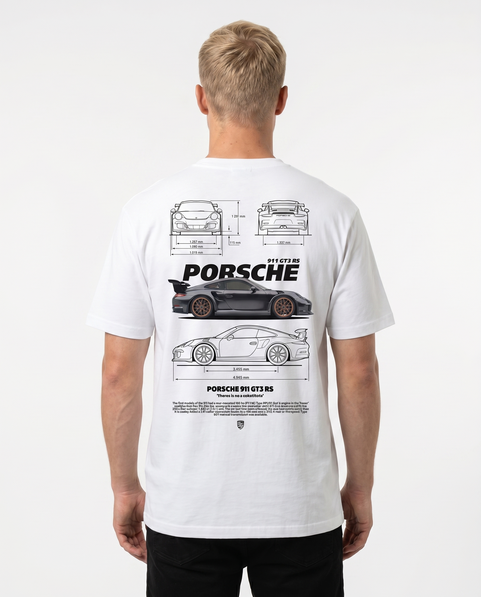 Porsche 911 GT3 RS Standard Tee White Rueckansicht