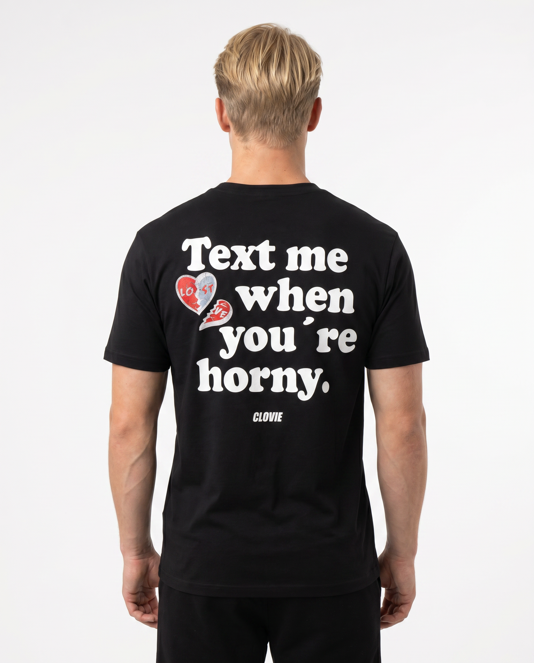 Text me Standard Tee Black Rueckansicht