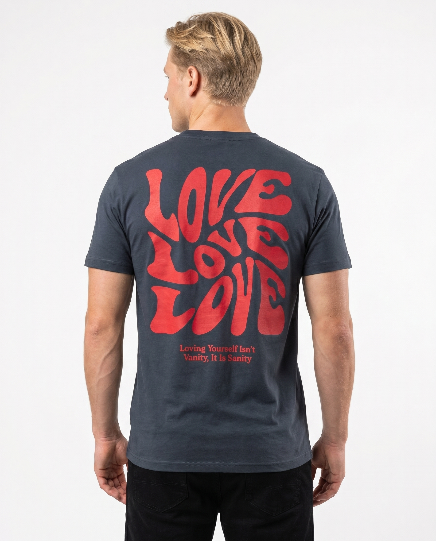 Loving yourself Standard Tee India Ink Grey Rueckansicht