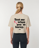 Text me Cropped Tee Sand Rueckansicht