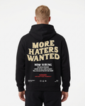 More haters wanted Hoodie Jet Black Rueckansicht
