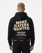 More haters wanted Hoodie Jet Black Rueckansicht
