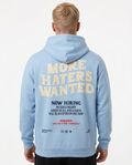 More haters wanted Hoodie Sky Blue Rueckansicht
