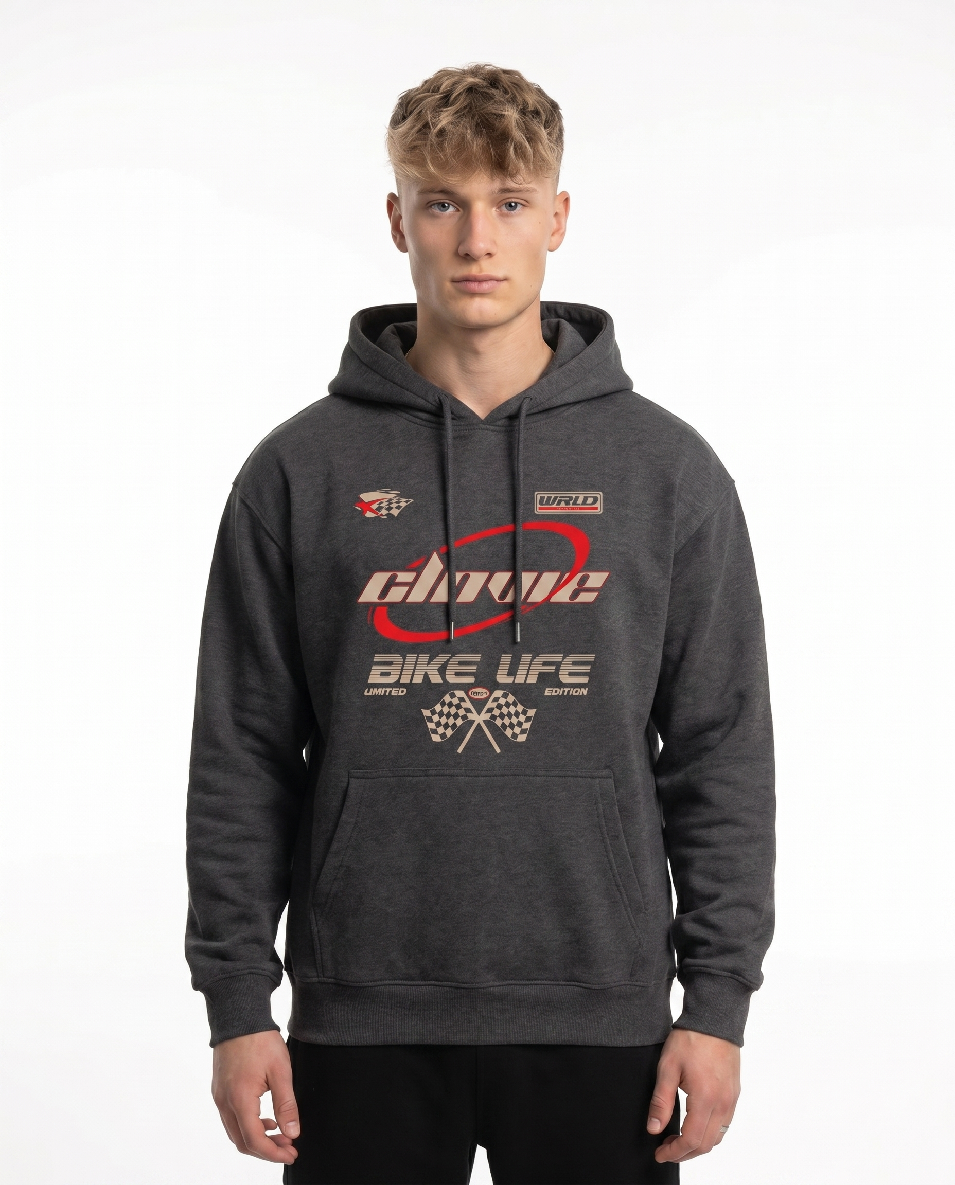 Bike life worldwide Hoodie Charcoal Heather
