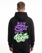 Eat pssy vegan Hoodie Jet Black Rueckansicht
