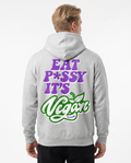 Eat pssy vegan Hoodie Heather Grey Rueckansicht