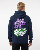Eat pssy vegan Hoodie New French Navy Rueckansicht