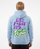 Eat pssy vegan Hoodie Sky Blue Rueckansicht