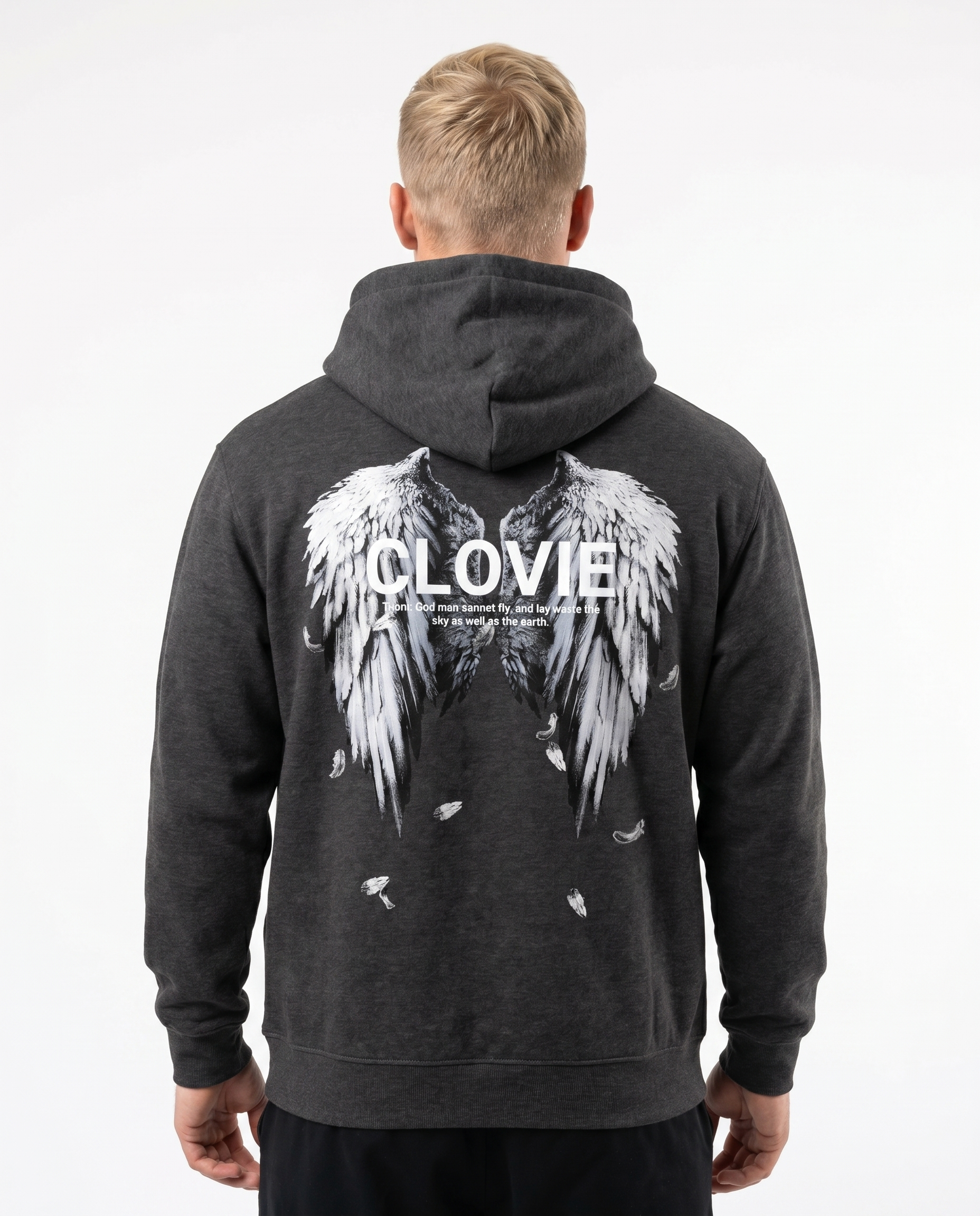 Angel wings Hoodie Charcoal Heather Rueckansicht